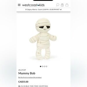 Jellycat Mummy Bob Plush - White